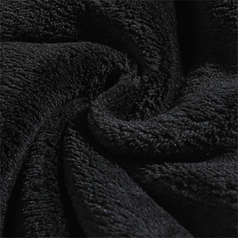 Solid Black Fleece 2 Piece Outfit Oversized Hoodie Drawstring Shorts Terry Towel Fabric Sweatsuit Wholesale Custom Logo
