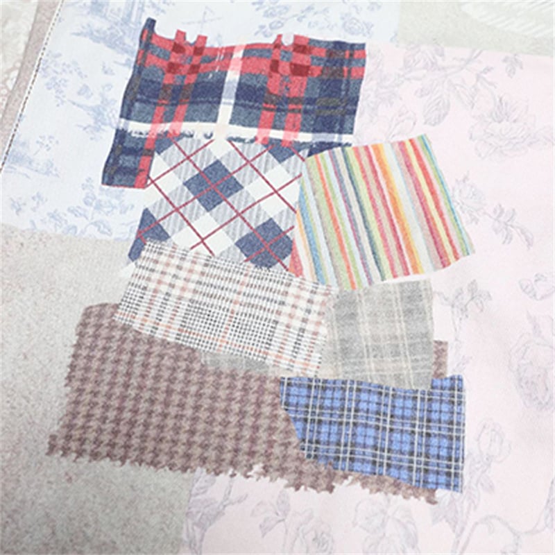 Wholesale Patchwork Print Baggy Jeans Men Vintage Patchwork Plaid Floral Printed Wide Leg Streetwear Denim Pants
