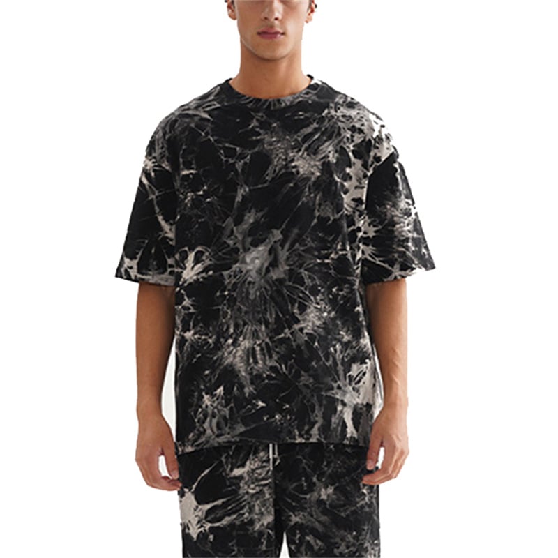 Men's Youth Premium Heavyweight Oversized 100% Cotton Tie-Dye Tee - Summer Streetwear Casual Short Sleeve Top