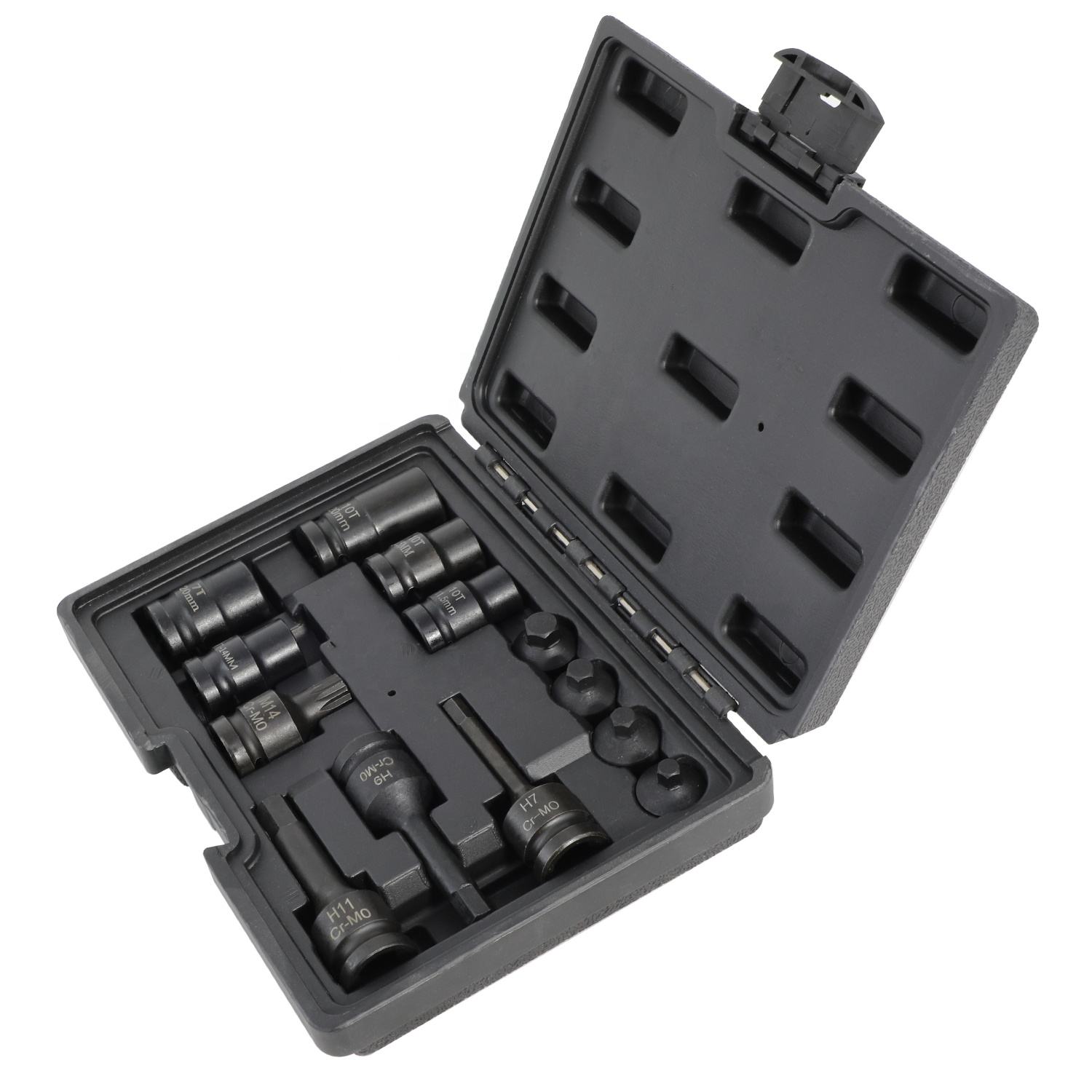 13pcs Impact Brake Caliper Socket Set 1/2" Square Drive Wrench Brake Adjusting Tool Kit for Audi Benz BMW Porsche Ford VW