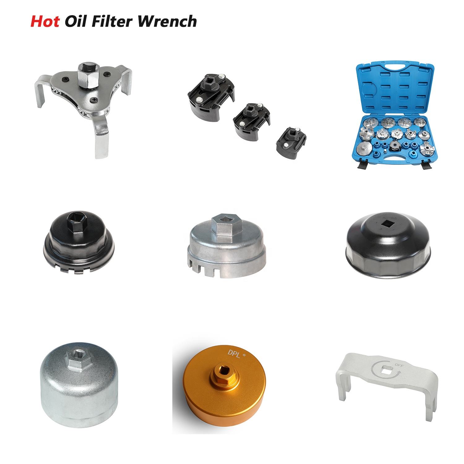 23pcs Cup Type Oil Filter Wrench Set Removal Tool Oil Filter Hat Wrench Set Vehicle Tools Oil Filter Wrench