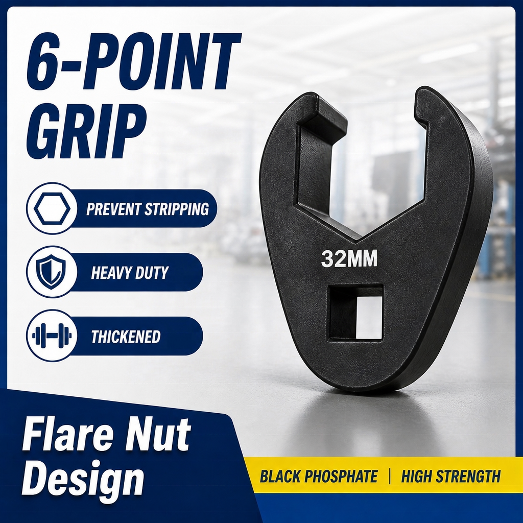 21 Piece Metric Crowfoot Wrench Set 1/2 Inches and 3/8 Inches Drive Sizes 8mm-32mm Cr-Mo Flare Nut