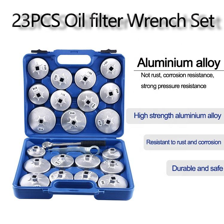 23pcs Cup Type Oil Filter Wrench Set Removal Tool Oil Filter Hat Wrench Set Vehicle Tools Oil Filter Wrench
