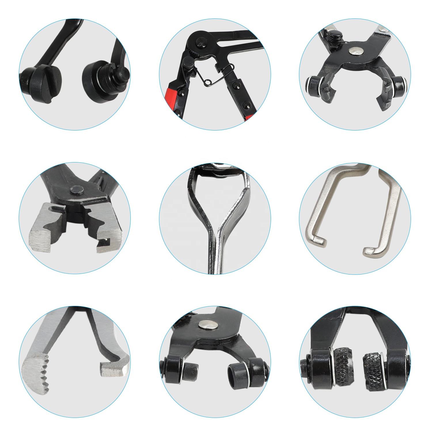Professional 15-Piece Super Complete Auto Hose Clamp Pliers Tool Set for Radiator, Fuel & Water Line Removal