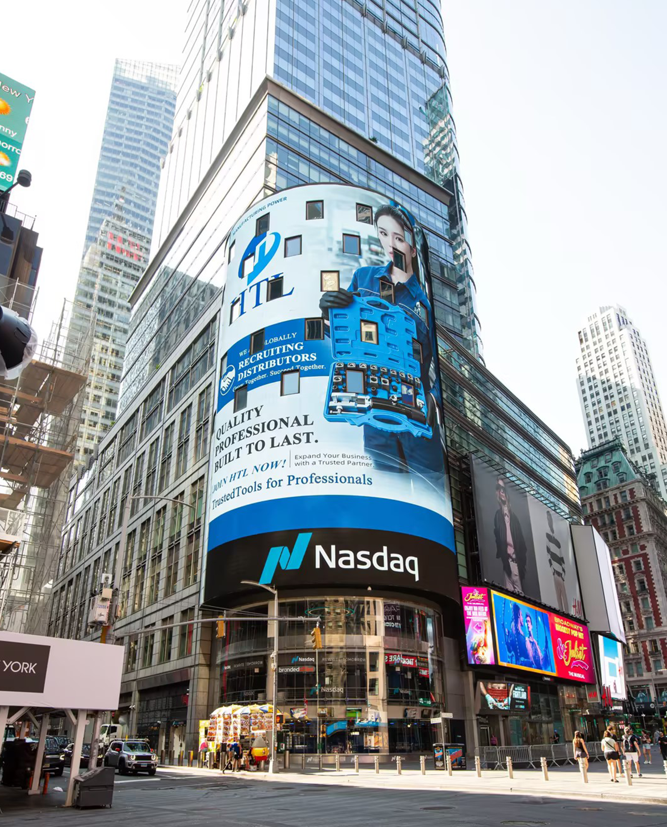 hangzhou hongtu machinery equipment co ltd htl shines on nasdaq times square screen-0