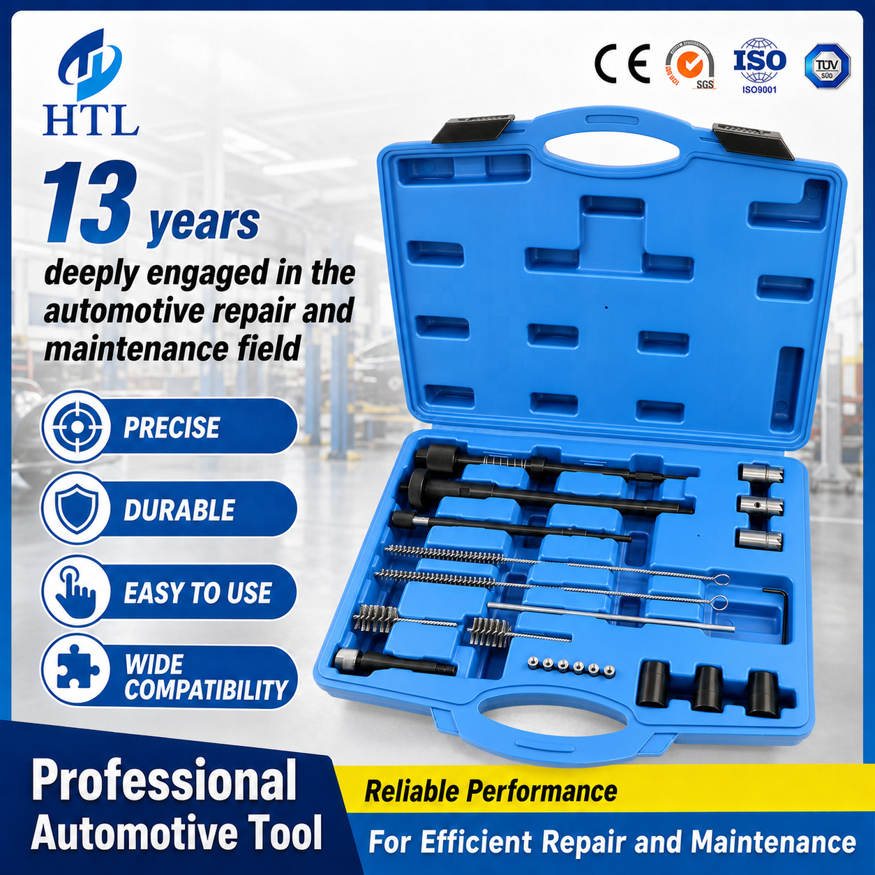 22 Piece Universal Injector Seat Cleaning and Milling Tool Set Deluxe Version Vehicle Tools