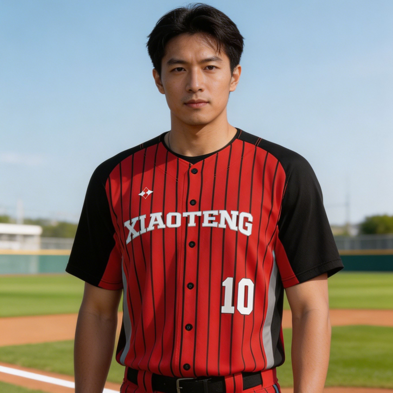 Custom Full-Button Baseball Jerseys - 100% Breathable Polyester Mesh