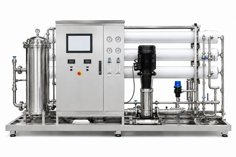 Industrial RO system with control panel