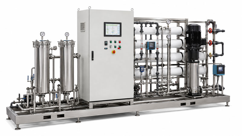 Industrial RO system installation view
