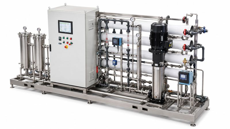 Industrial reverse osmosis system layout