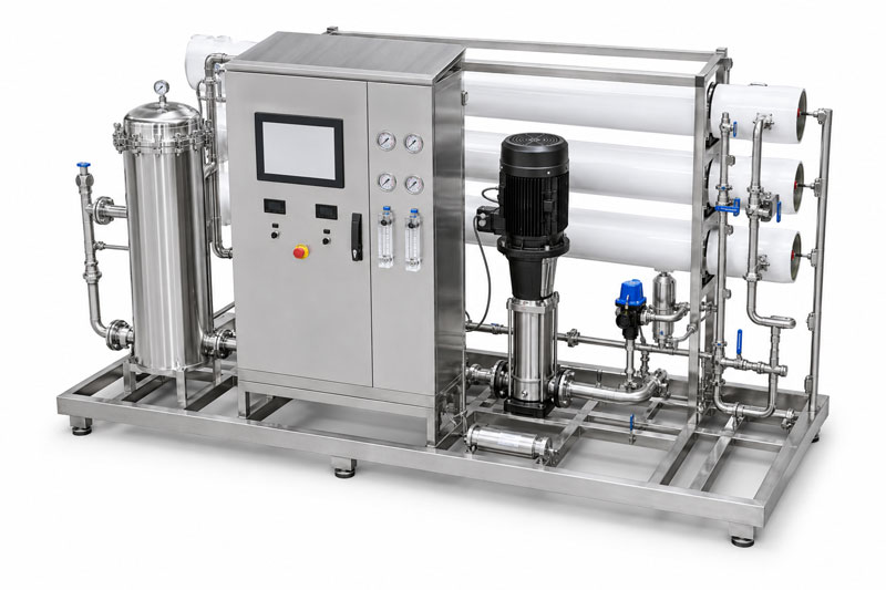Industrial reverse osmosis plant layout