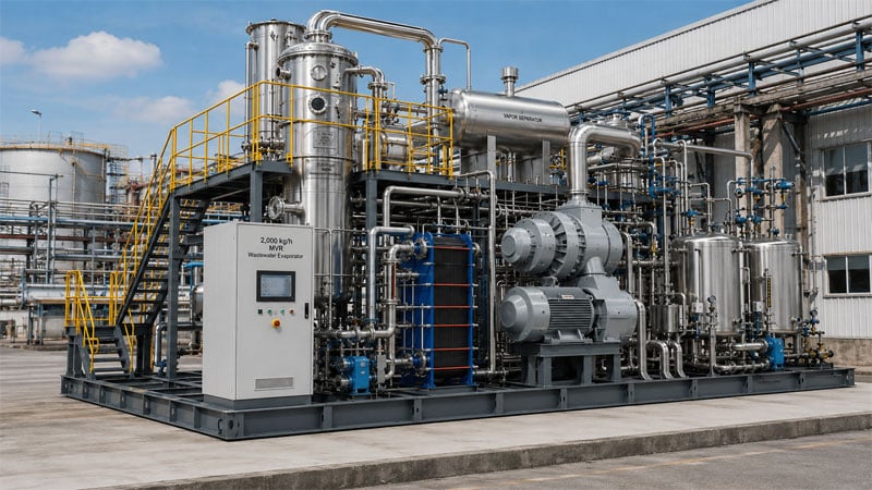 2,000 kg/h MVR Wastewater Evaporator