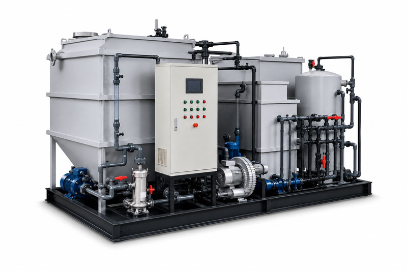 Small sewage treatment plant installation