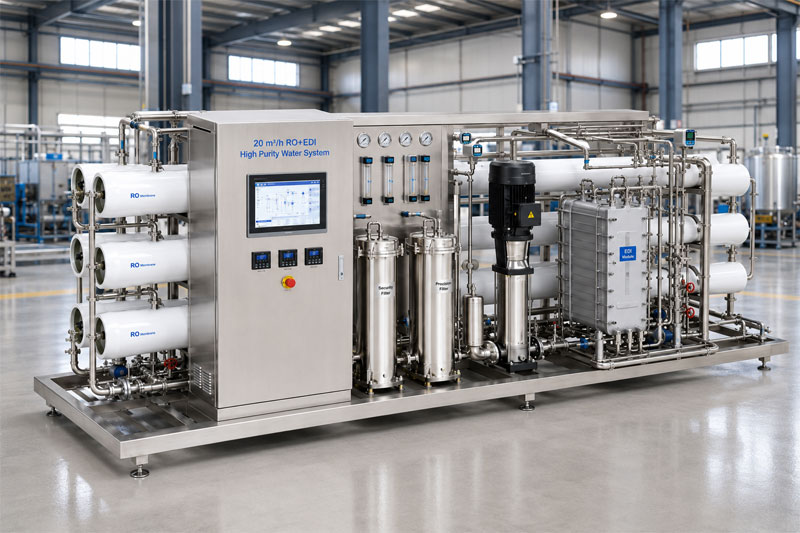 sistem Air Bertingkat Tinggi RO + EDI 20 m³/jam