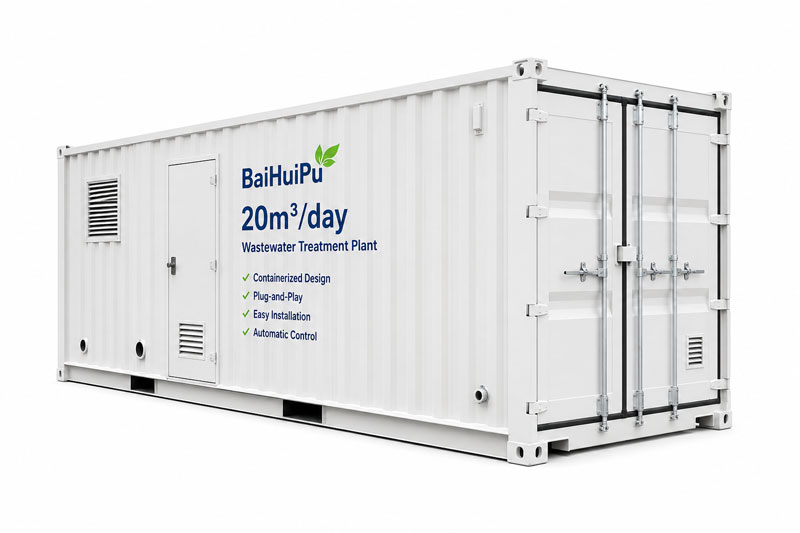 Containerized plant for industrial wastewater