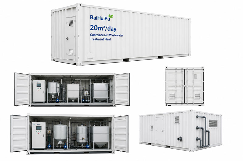 Package wastewater treatment plant layout
