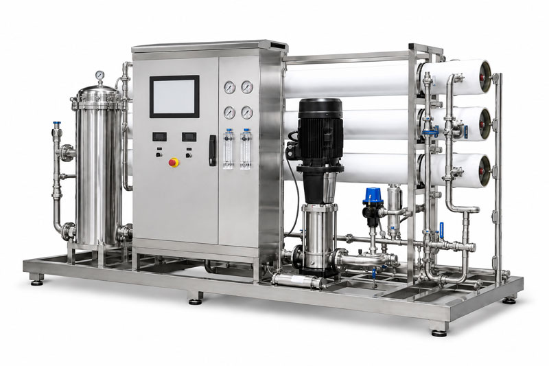 Compact reverse osmosis system assembly