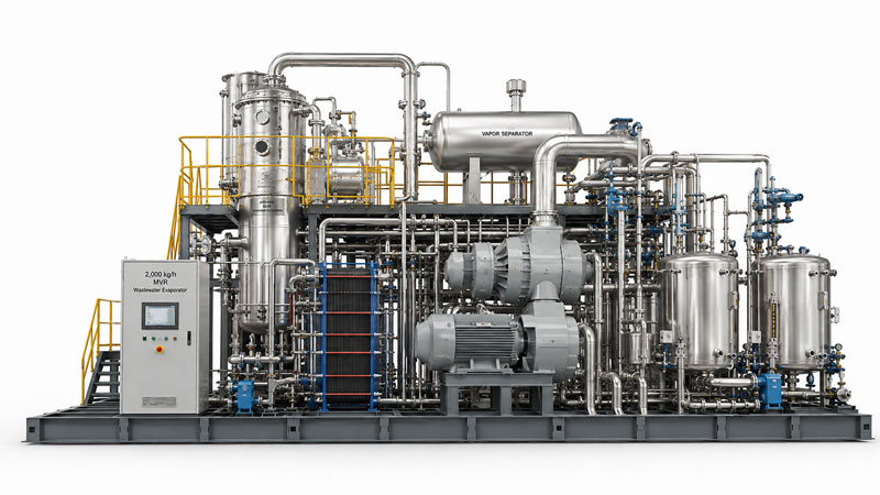 Industrial evaporation skid view