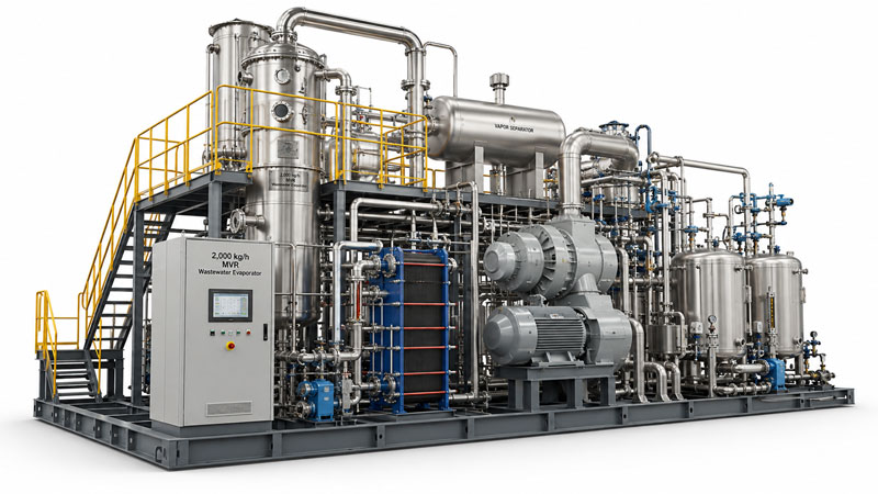 Large industrial evaporator equipment