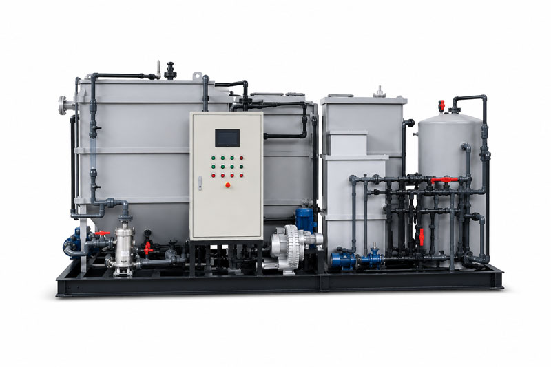 Pre-assembled wastewater plant skid