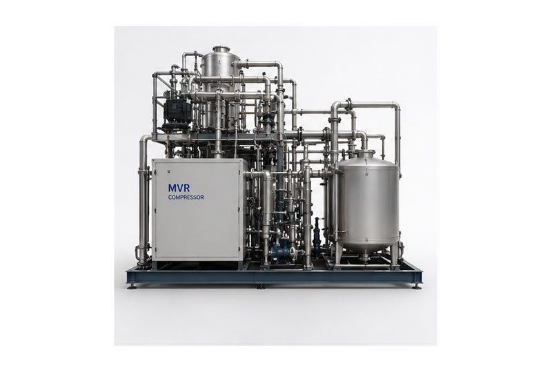 MVR evaporator system for industrial wastewater