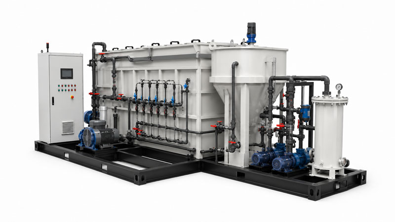 Biological treatment skid for site installation
