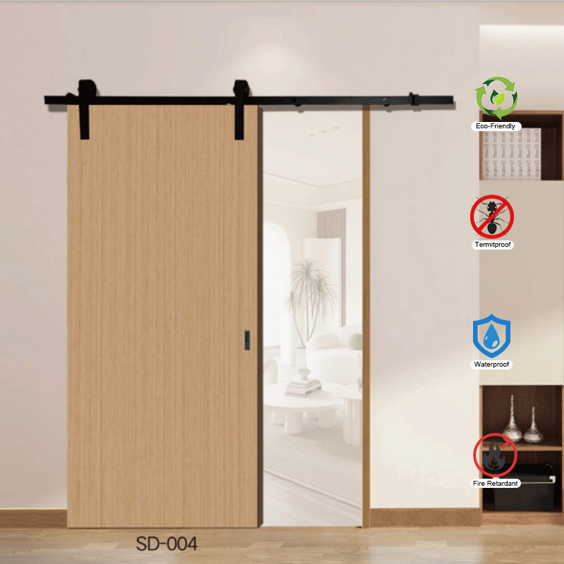 Wood-Plastic Sliding Door Fire-Rated for Kitchen