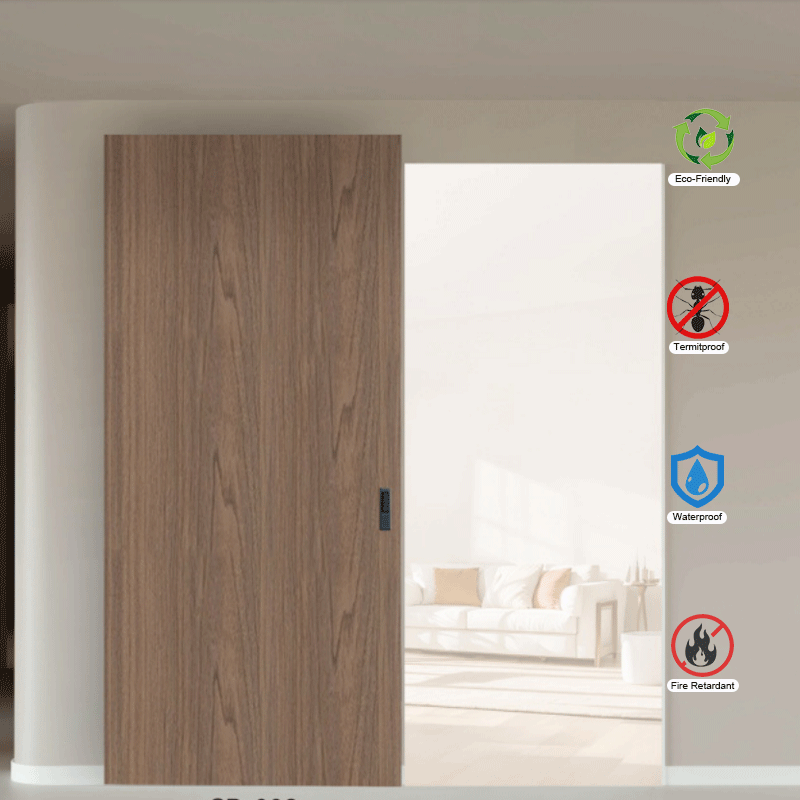 Wood-Plastic Sliding Door Fire-Rated for Kitchen