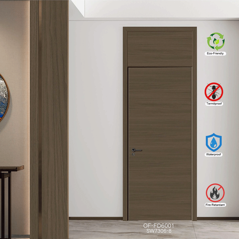 Wood-Plastic Door Soundproof with Lintel for Bedroom