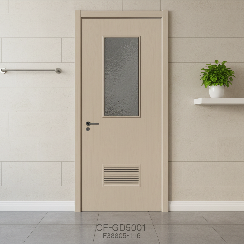 WPC Glass Door Moisture-Proof for Bathroom 