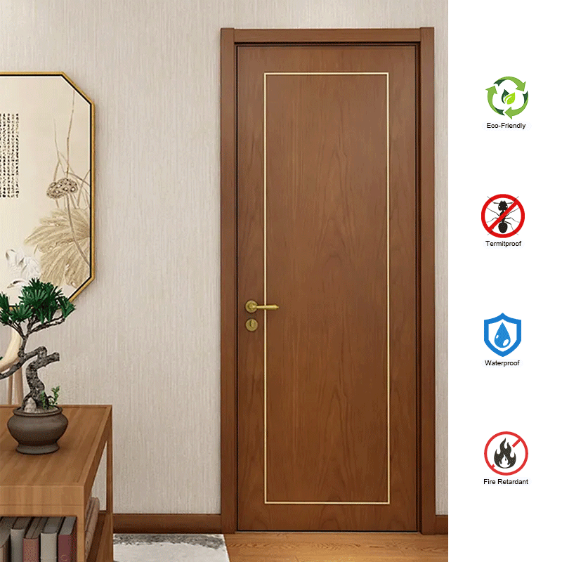 Wood-Plastic Sliding Door Fire-Rated for Kitchen