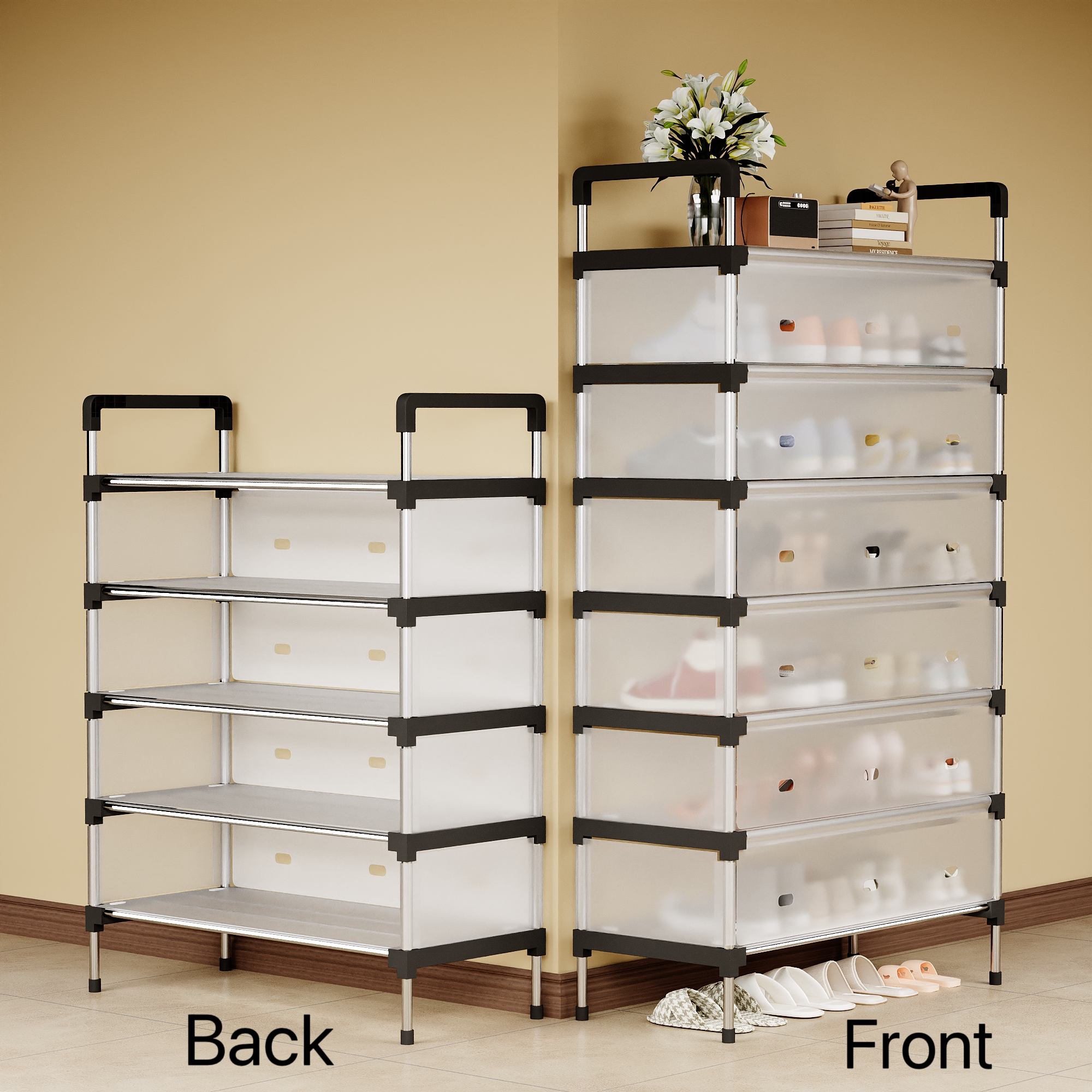 7-Layer na Metal na Sapatos na Rack na Stable na Organizer para sa Pag-iimbak ng Sapatos