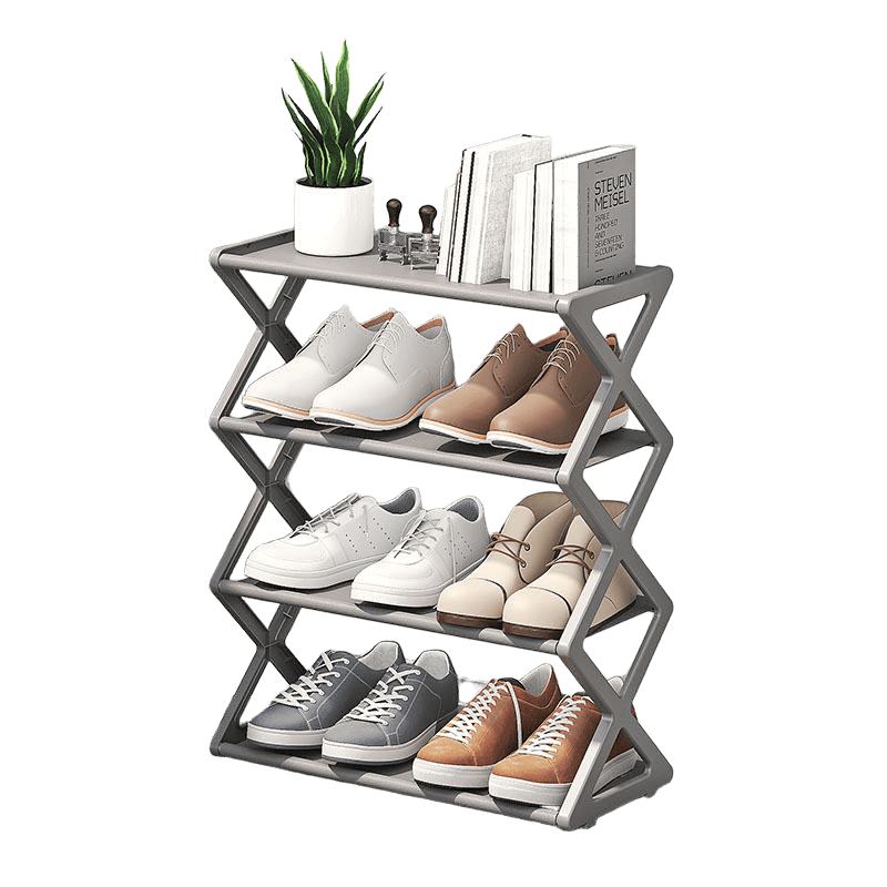 X-Shaped Steel Tube Shoe Rack Multi-Layer Detachable Shoe Cabinet for Dormitory Entryway