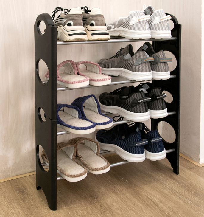4-Layer Shoe Rack Portable Stable Shoe Storage Organizer