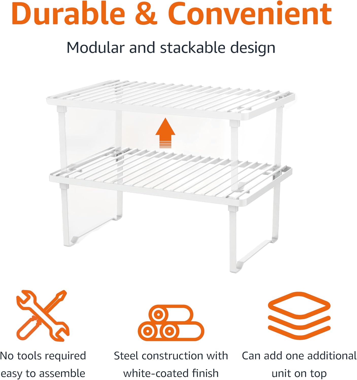 Stackable na Dalawang Antas na Pantry Storage Rack