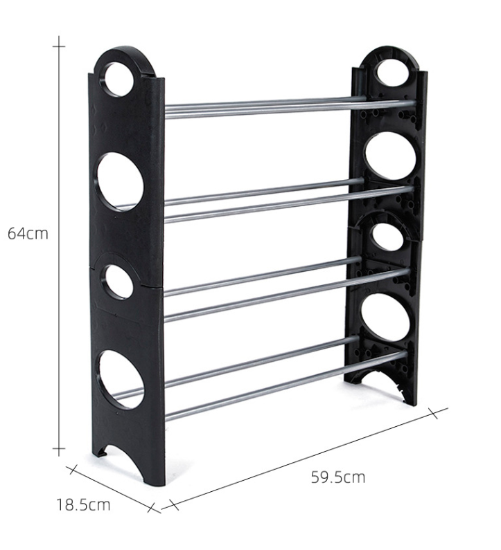 4-Layer Shoe Rack Portable Stable Shoe Storage Organizer