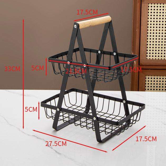 Rust-proof Vegetable Storage Rack with Metal Mesh Baskets Ideal