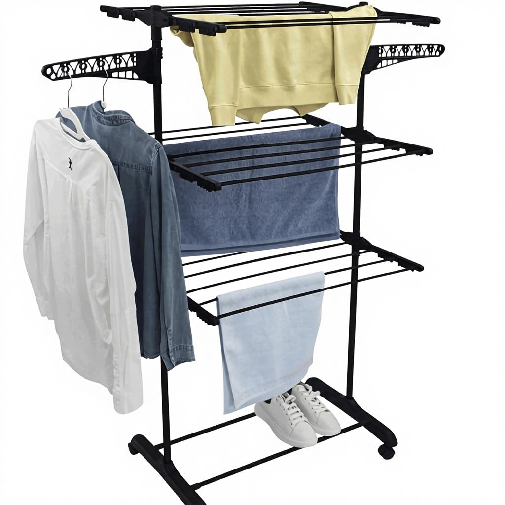 Large Extendable Adjustable Hanging Clothes Drying Rack