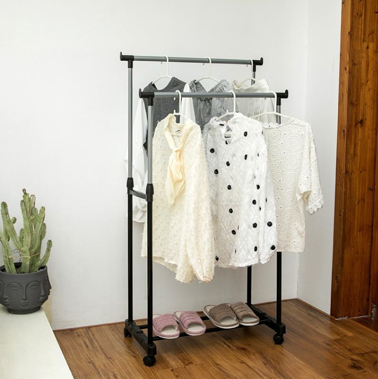 Stainless Steel Movable Indoor Drying Coat Rack