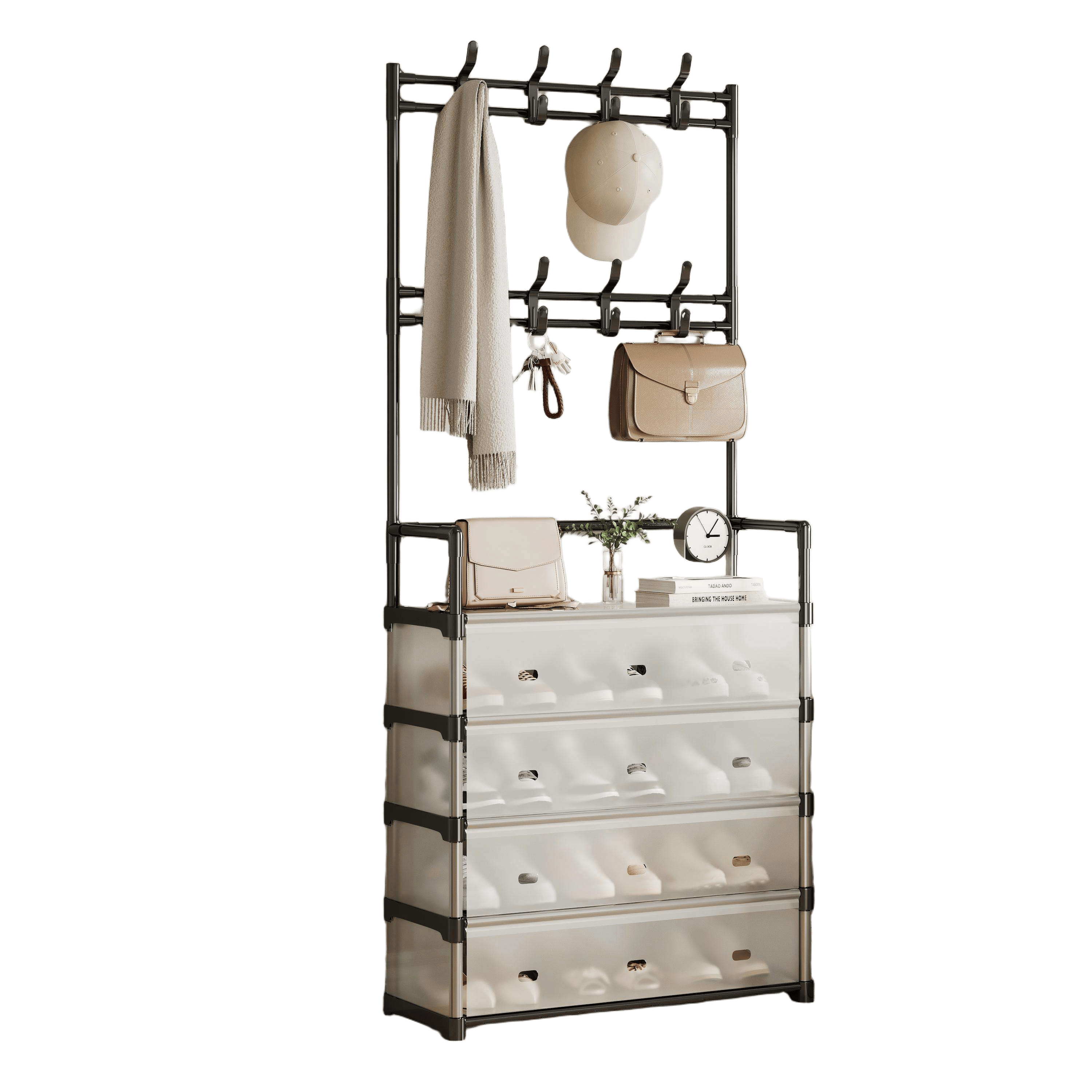 5-Tier na Independent na Sapatos at Sombrero na Rack na Multifunctional na Organizer para sa Pag-iimbak