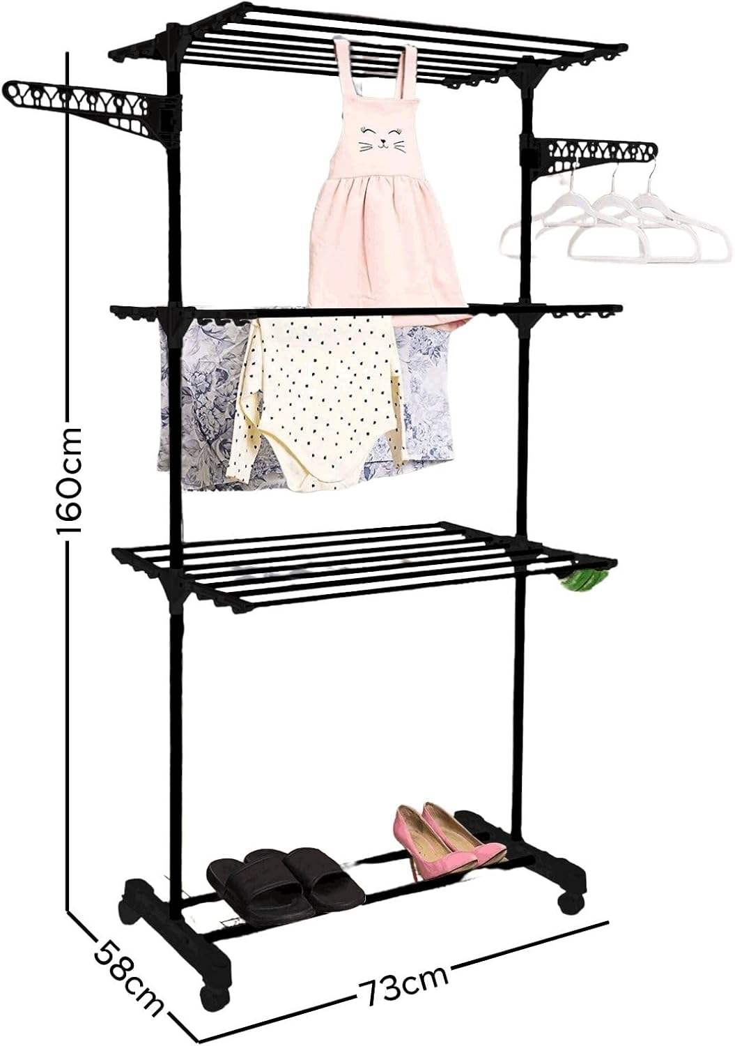 Large Extendable Adjustable Hanging Clothes Drying Rack