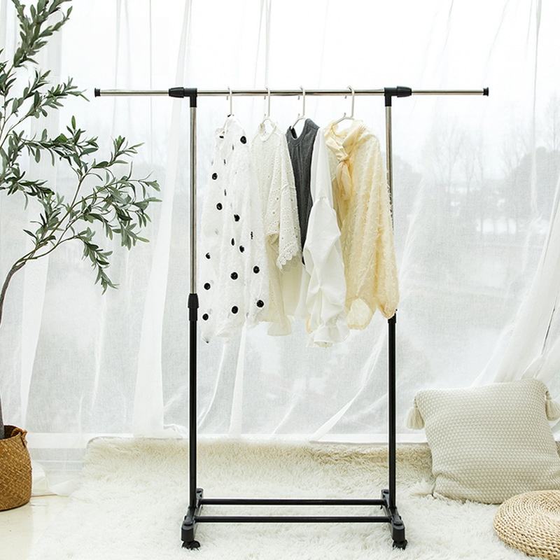 Sturdy Stainless Steel Single Pole Clothing Storage Rack