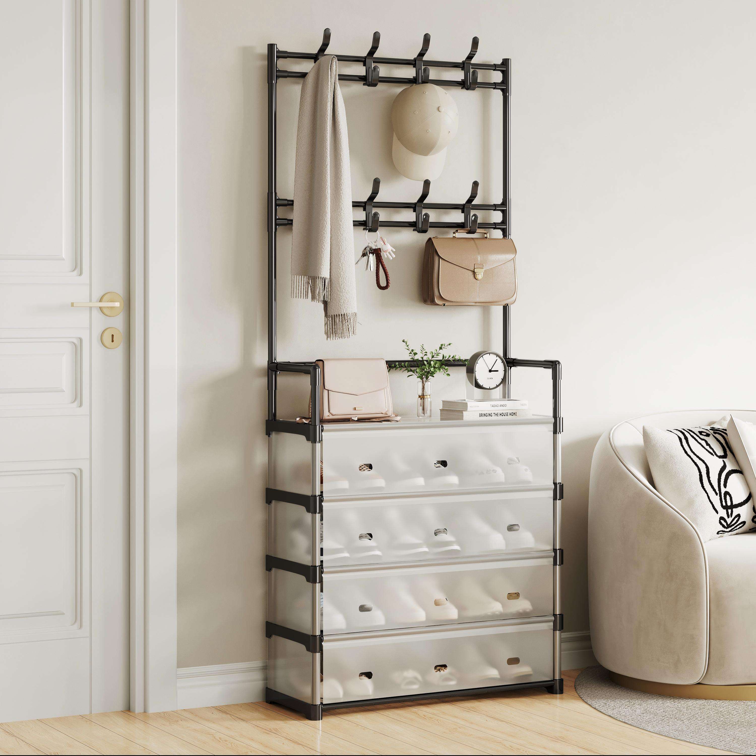 5-Tier na Independent na Sapatos at Sombrero na Rack na Multifunctional na Organizer para sa Pag-iimbak