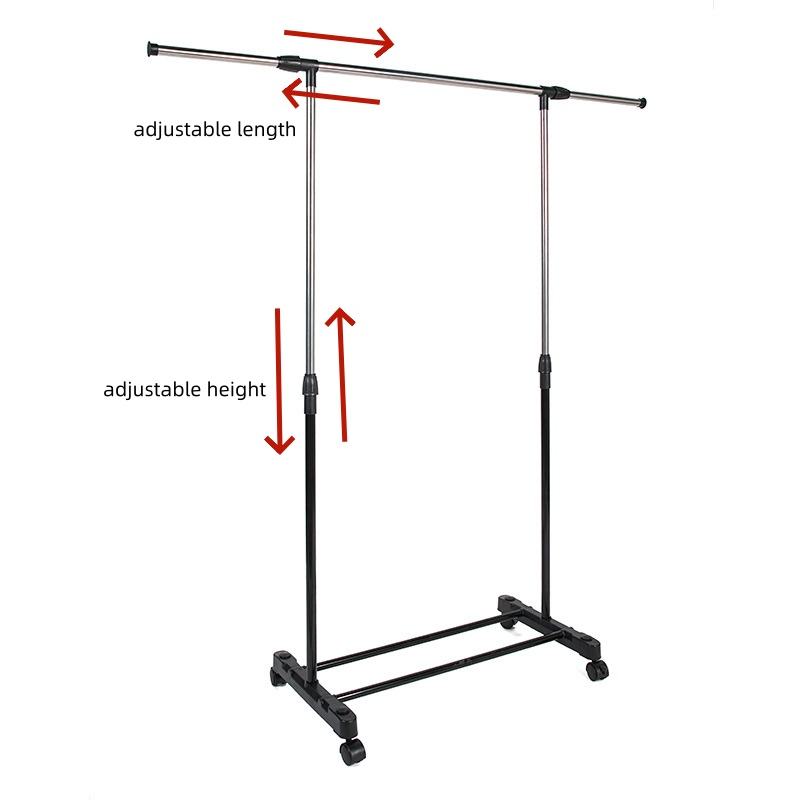 Sturdy Stainless Steel Single Pole Clothing Storage Rack