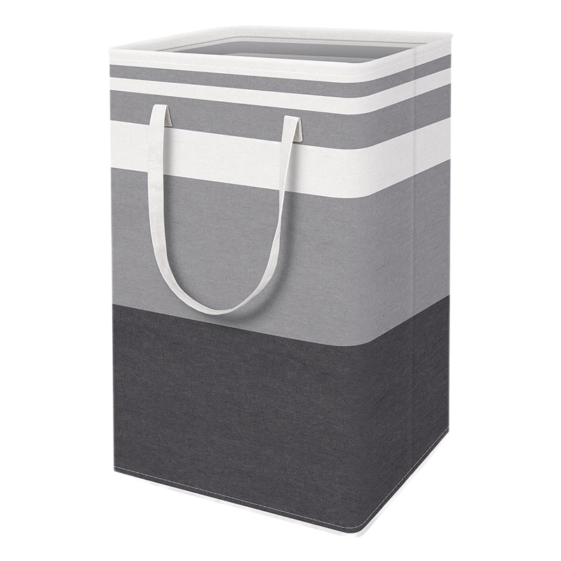 Heavy Duty Collapsible Tall Oxford Fabric Laundry Basket with Extended Handles