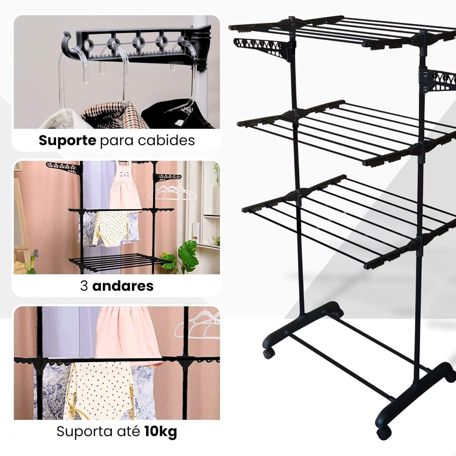 Large Extendable Adjustable Hanging Clothes Drying Rack