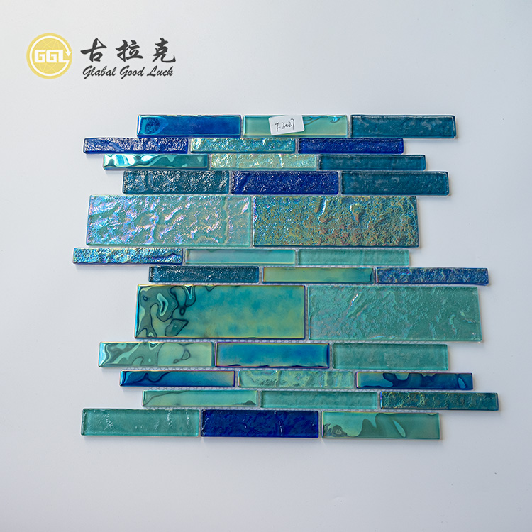 Rainbow Glass Strip Design Mozaic Piese de zid Piese de zid Decorul pereților din baie
