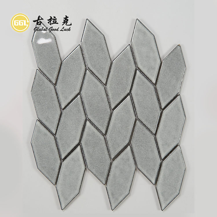 Płytki Ceramiczne w Kształcie Diamentu z Lśniącą Glazurowaną Ubruką Lodową do Dekoracji Ścian i Podłóg