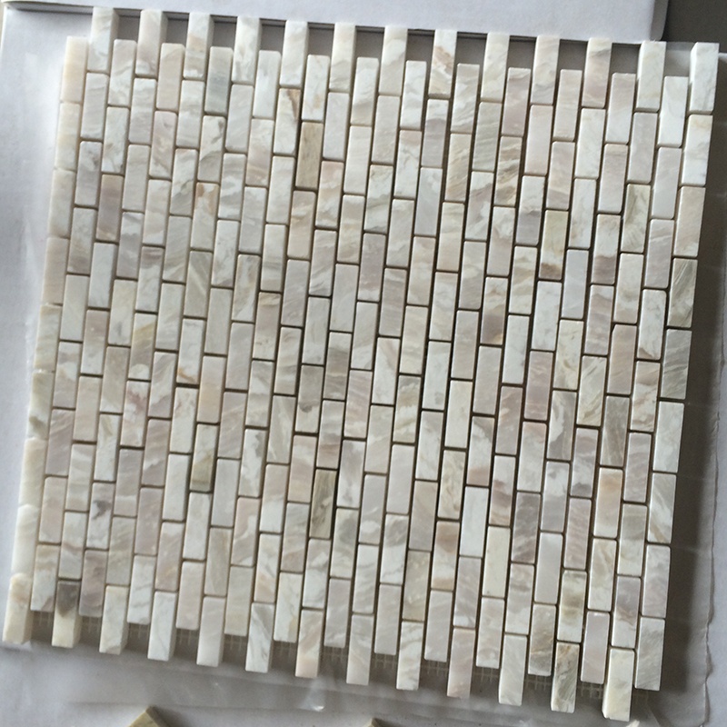Stórstærð náttúruleg hvít marmara steinsteypa flís textured mosaic mosaics tegund