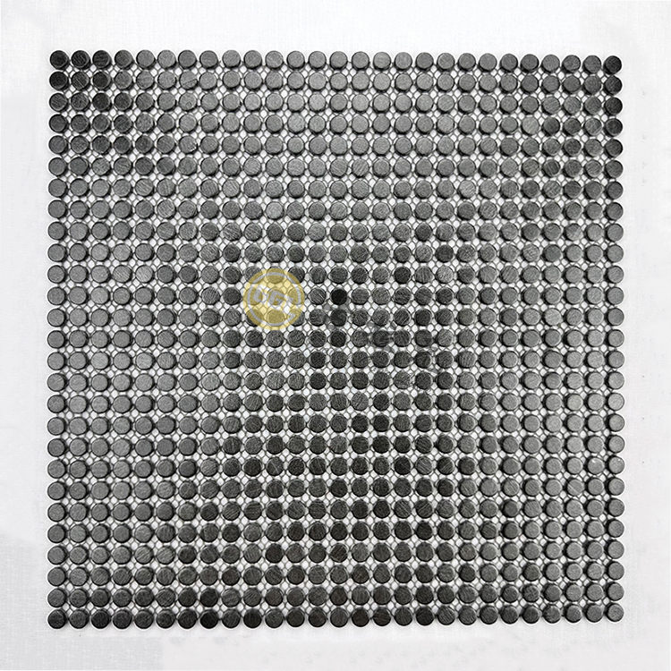 Mini-Punkte Runde Metall Mosaik Edelstahl Mosaik Wandfliesen Dekor